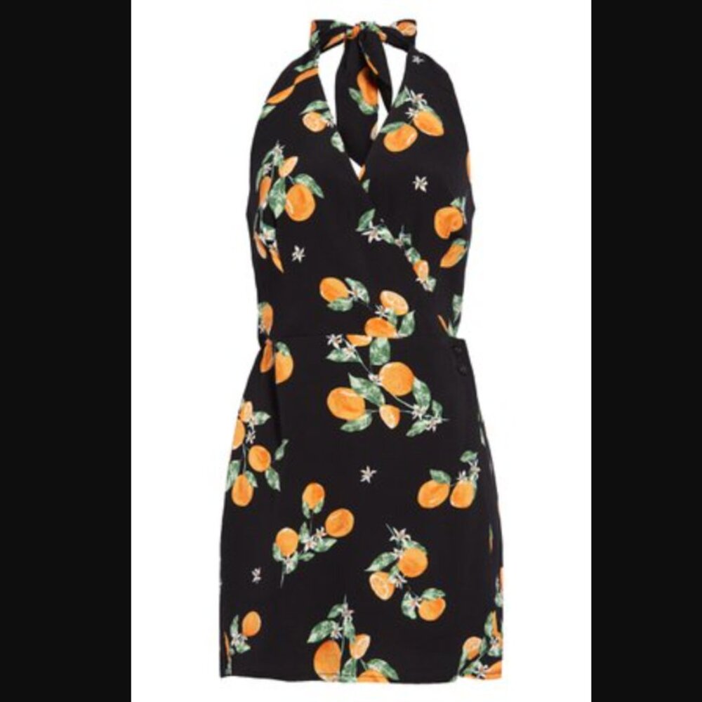 Leith Orange Print Romper Size XS